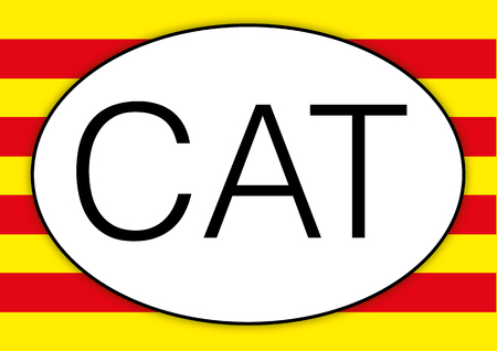 87281332 – catalunya oval car plate, cat