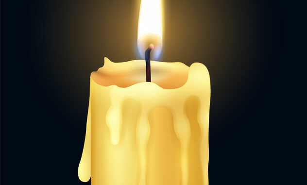 Realistic Burning Candle Flame Fire Light Composition