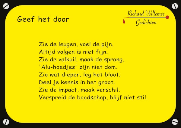 Richard Willemse: Geef het door